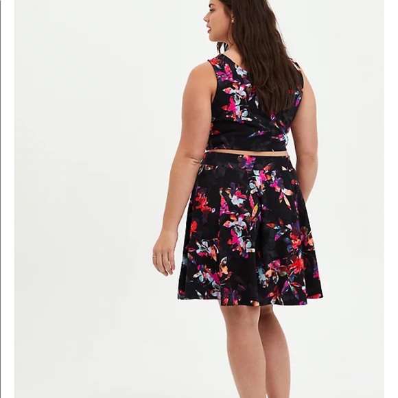 Torrid black floral scuba skater set - Picture 13 of 13